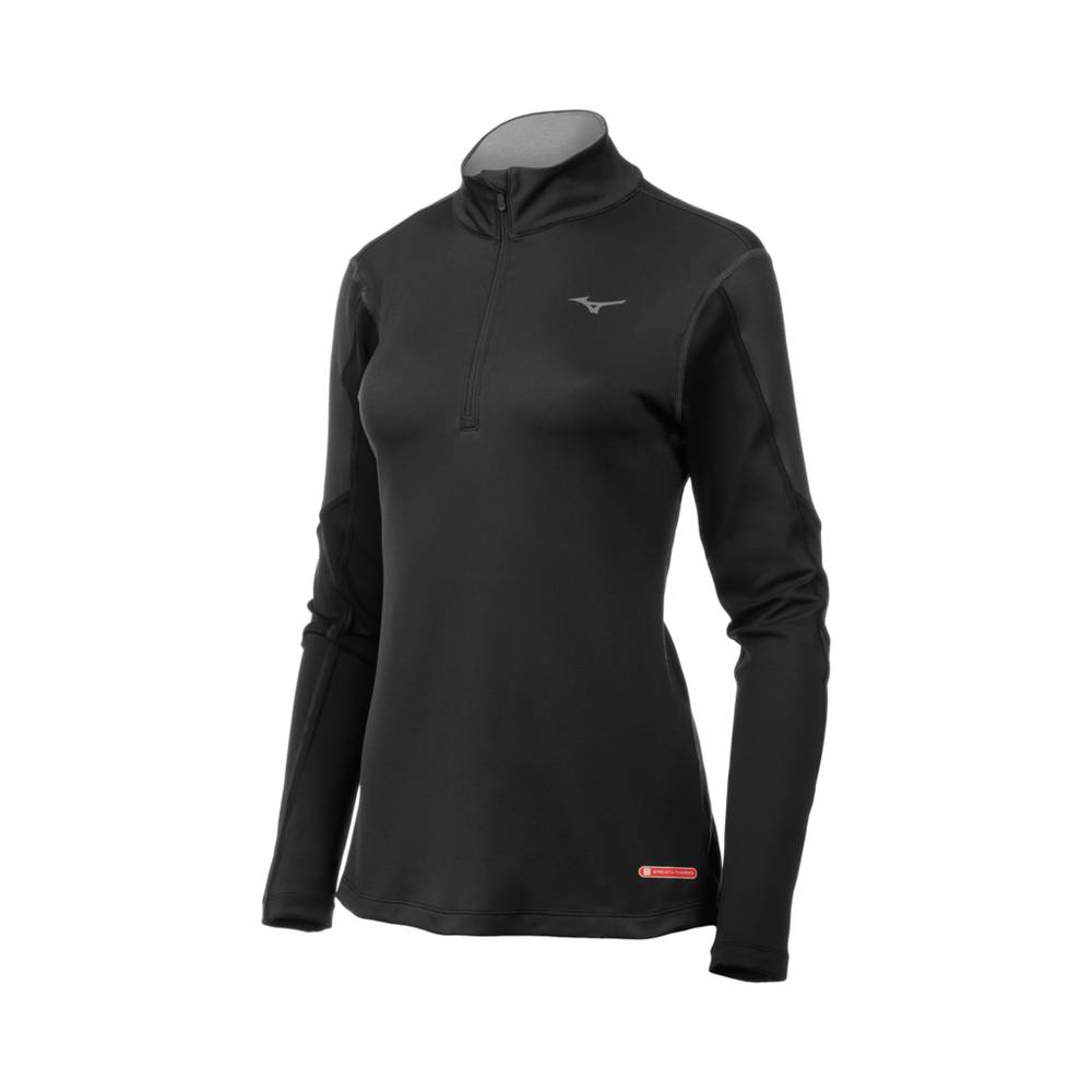 Base Layer Mizuno Breath Thermo® Half Cerniera Donna - Nere - 79164-ZLBC